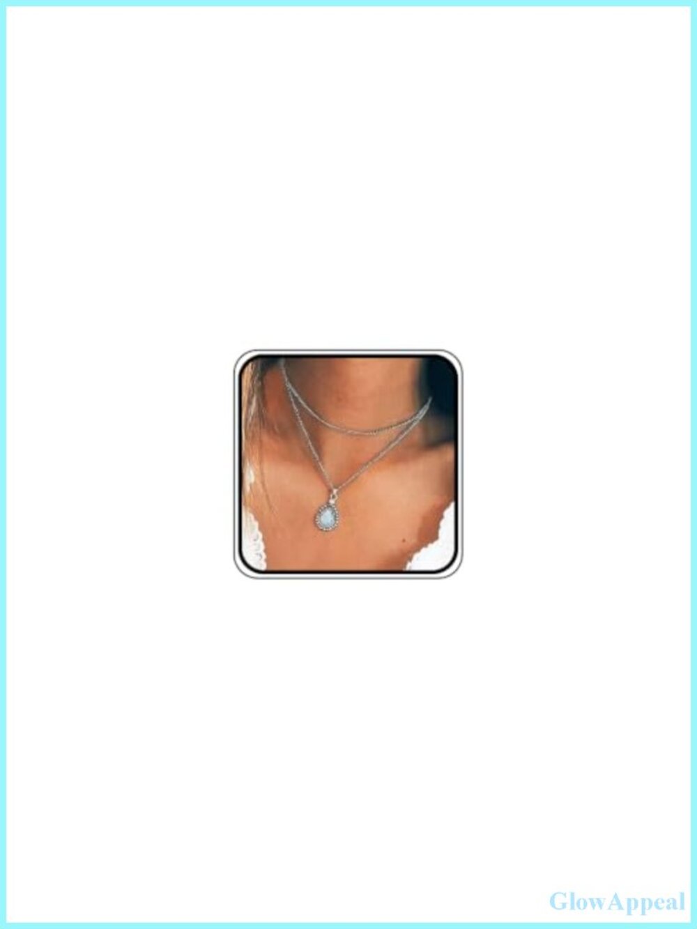 Silver Layered Bar Pendant Necklace Boho V Neck Women Jewelry